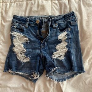 distressed jean shorts